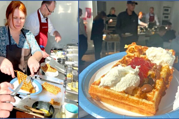 Making waffles at Wiretronic